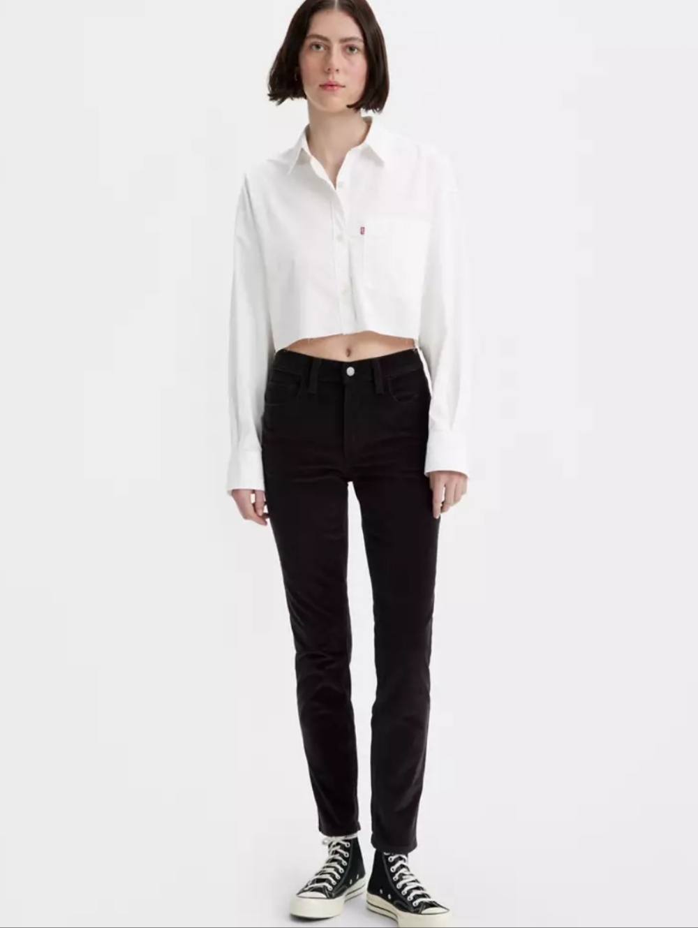 New Levis 311 Shaping Skinny Mid Rise Black Corduroy Pants